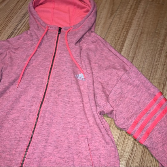 Adidas Pink Full Zip Funnel Neck Jacket - Picture 3 of 6
